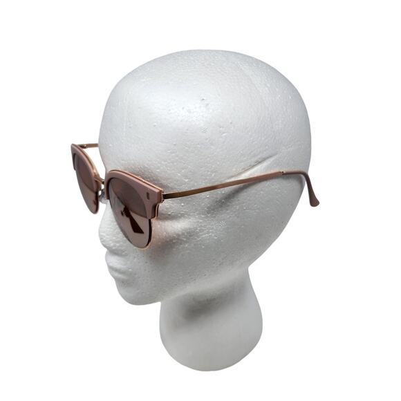 Metal Polarized Sunglasses Shiny Rose Gold Glass Drivers Round Gradient Lenses - Picture 4 of 6